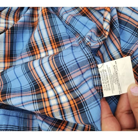 Old Navy Junior Men's Shirt Multicolor Plaid Long Sleeve Button Up Front Sz XL - Picture 13 of 14